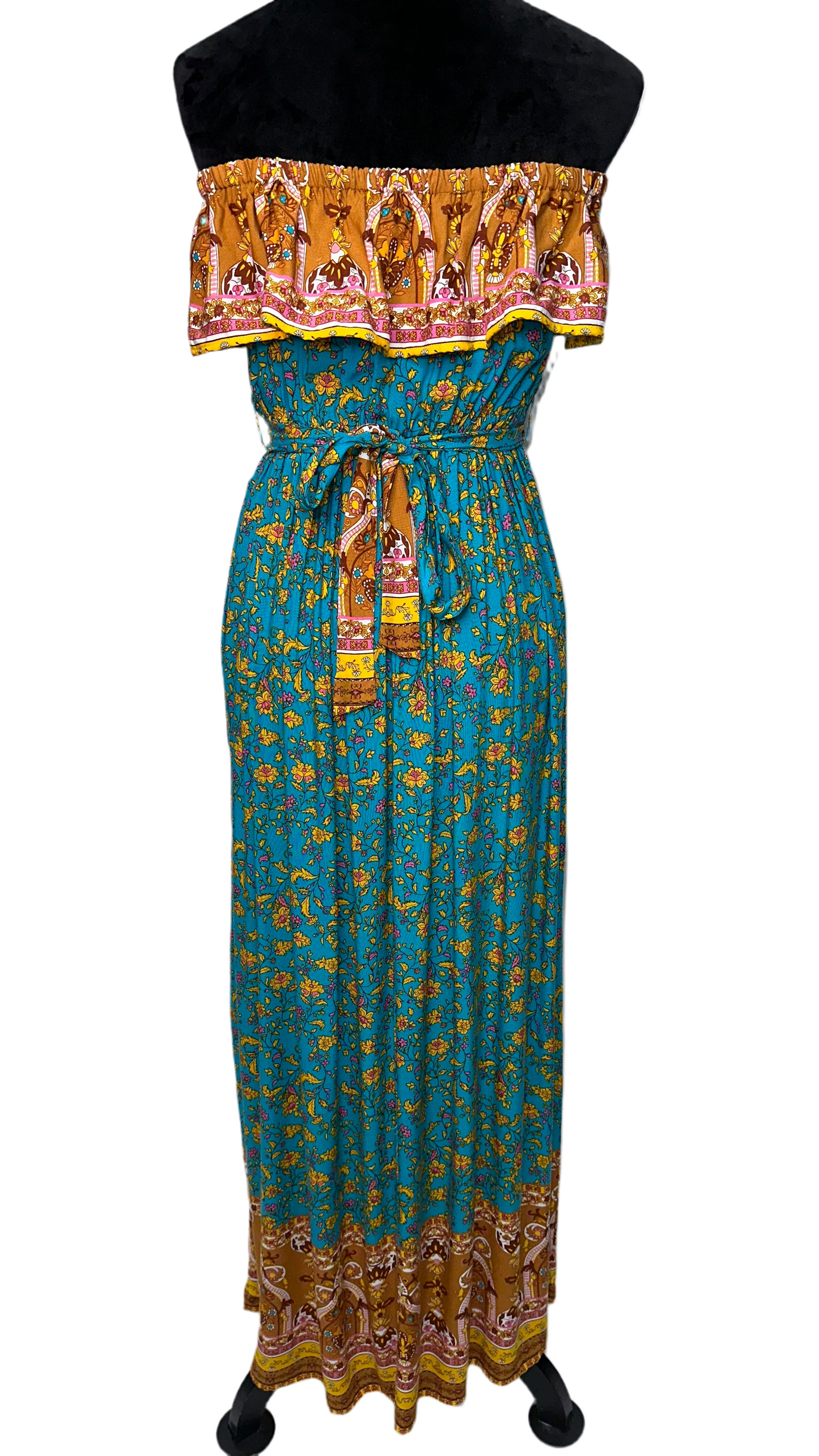 Maxi floral off the shoulder dress