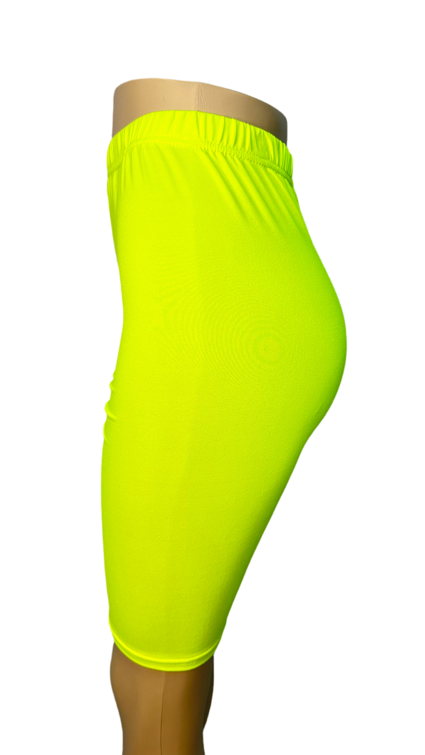 Neon yellow biker shorts 