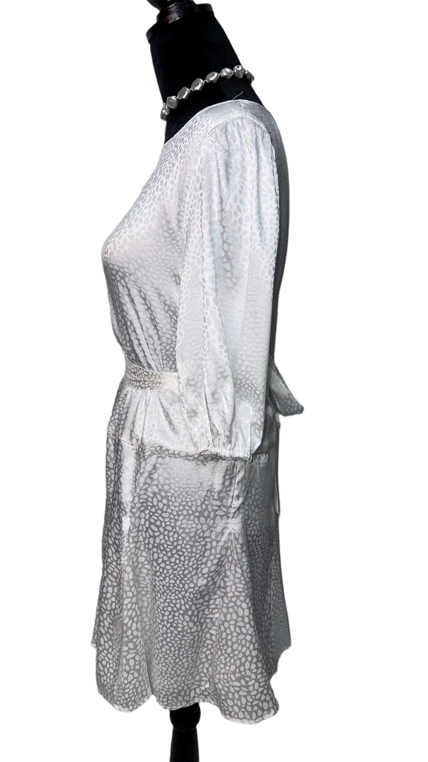 Short white satin dress 