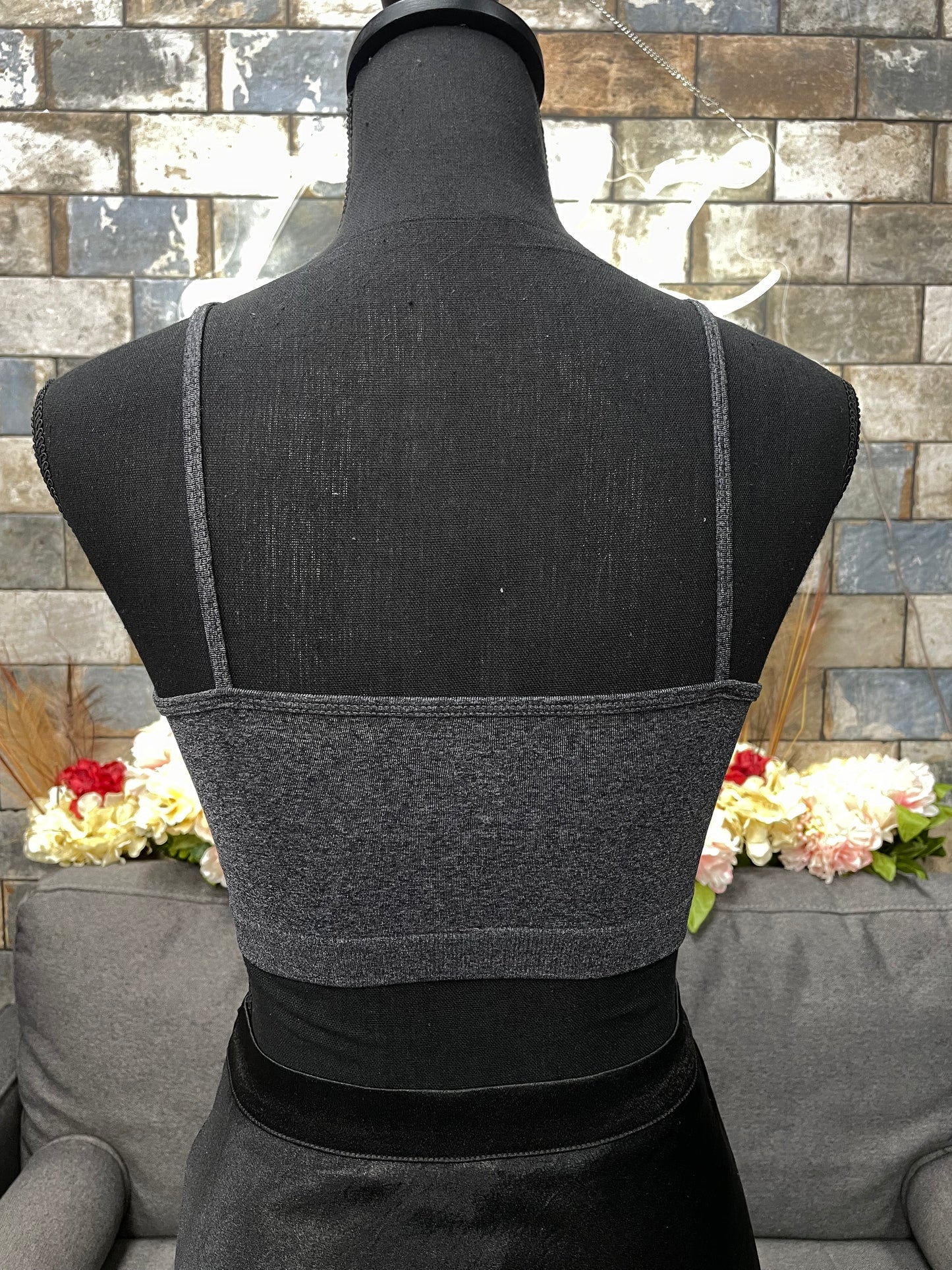 Gray crop top 