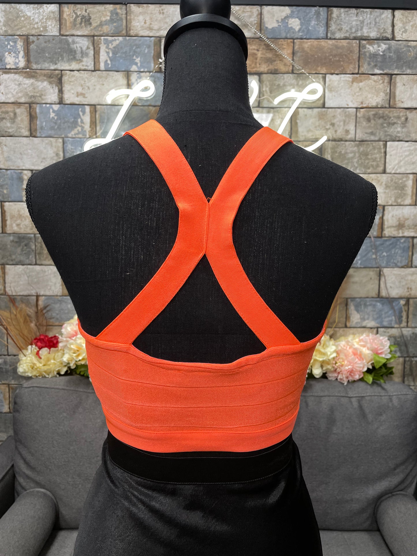 Orange crop top