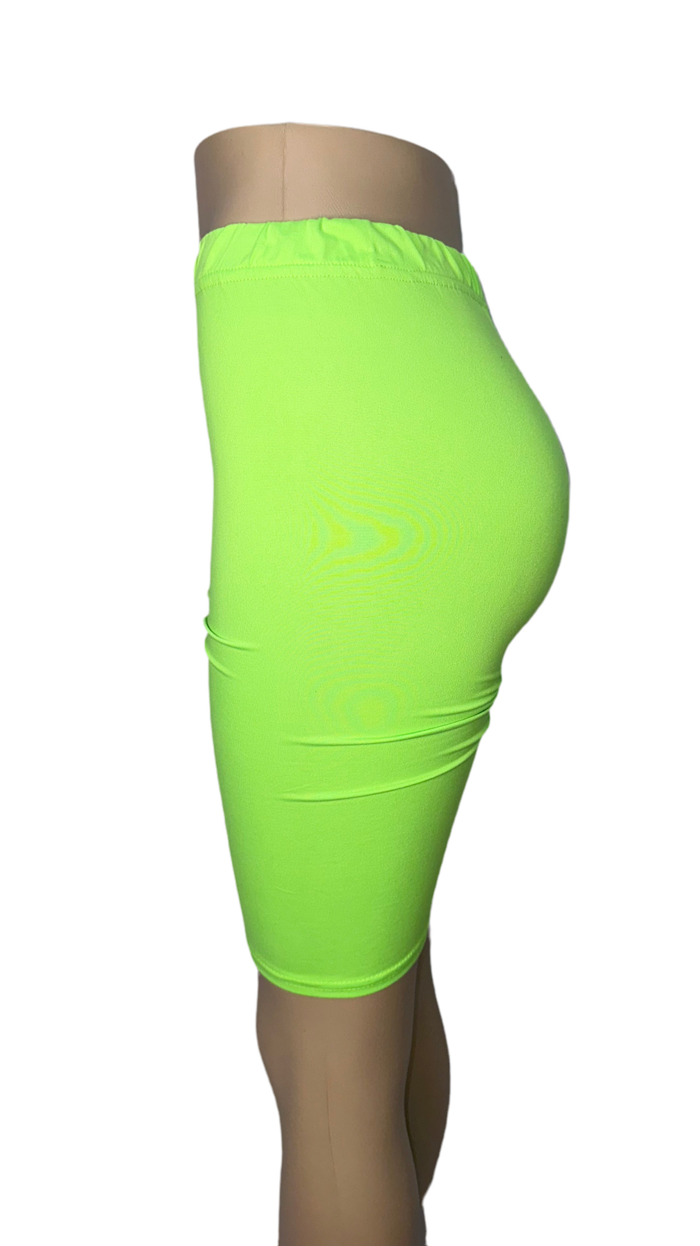Neon green biker shorts 