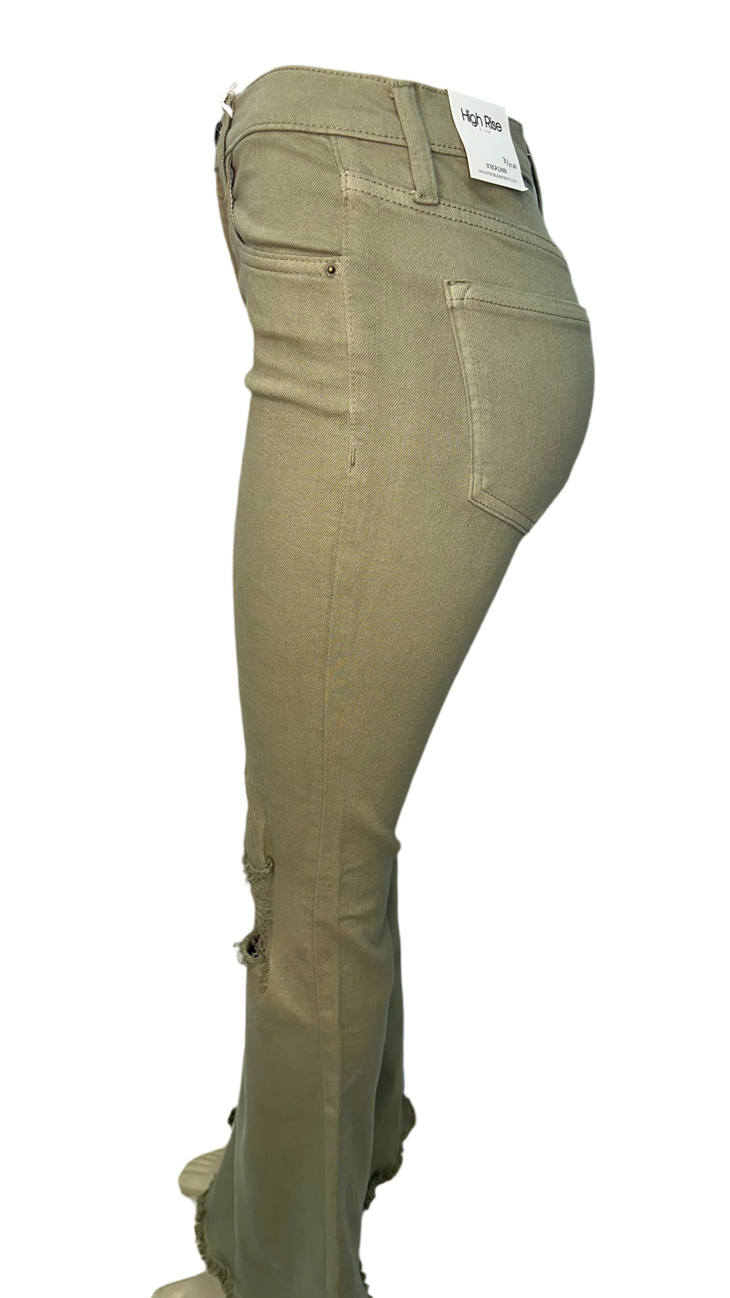 High rise flare olive Green Jeans