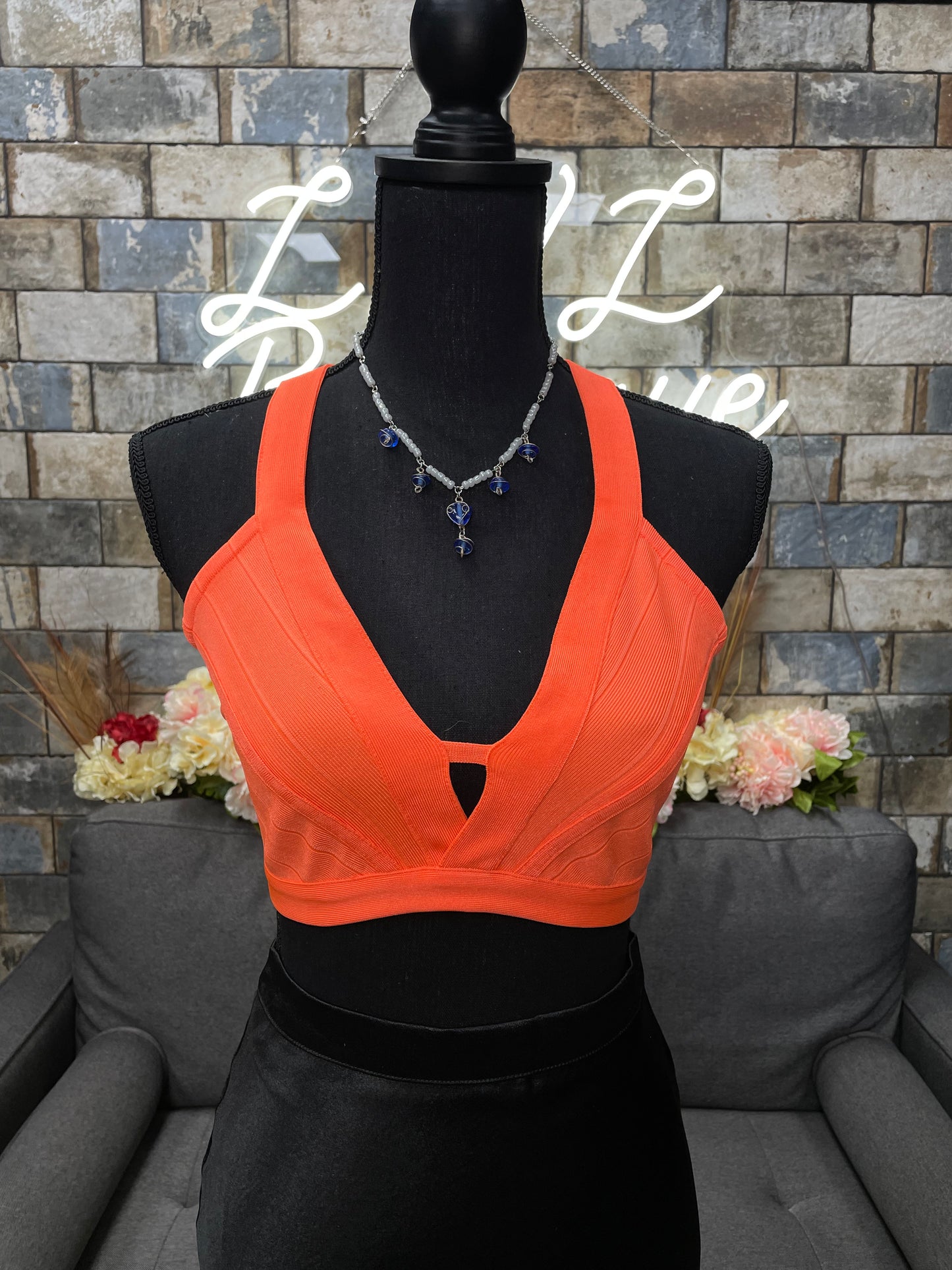 Orange crop top