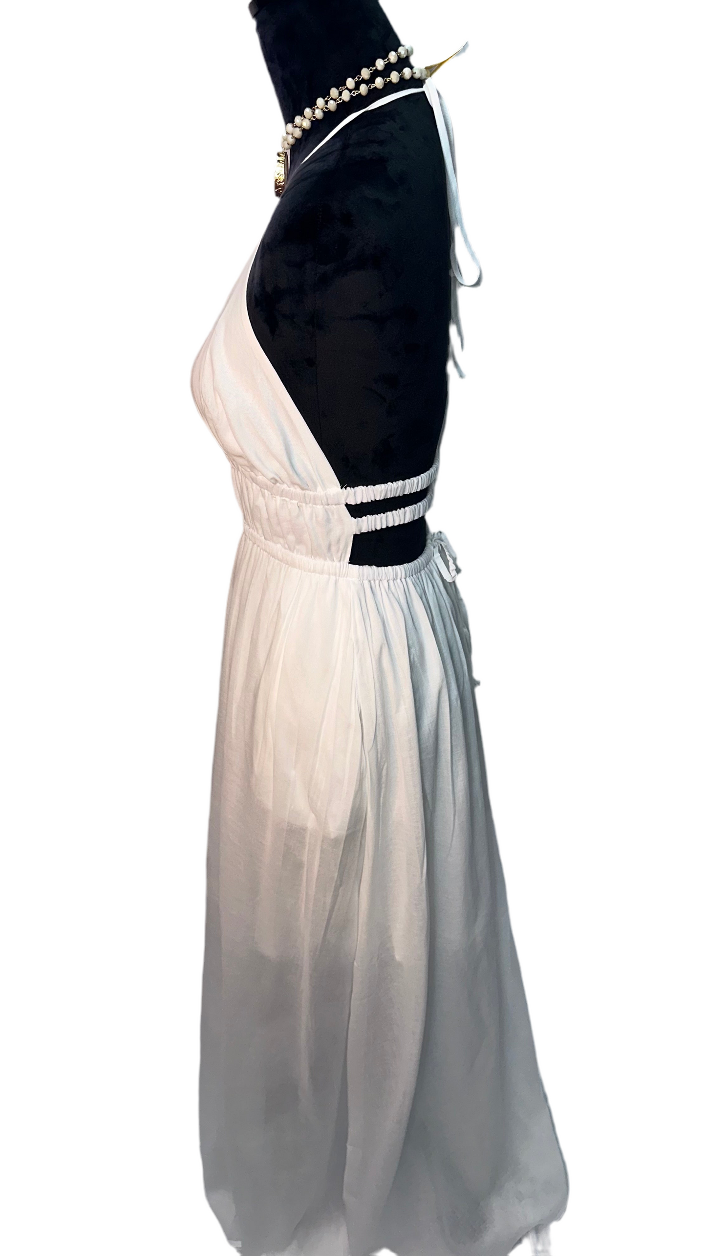 Open back maxi dress white