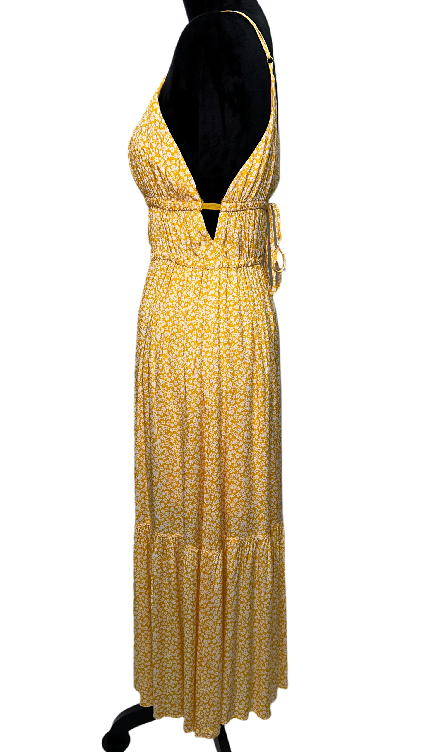 Yellow maxi floral dress