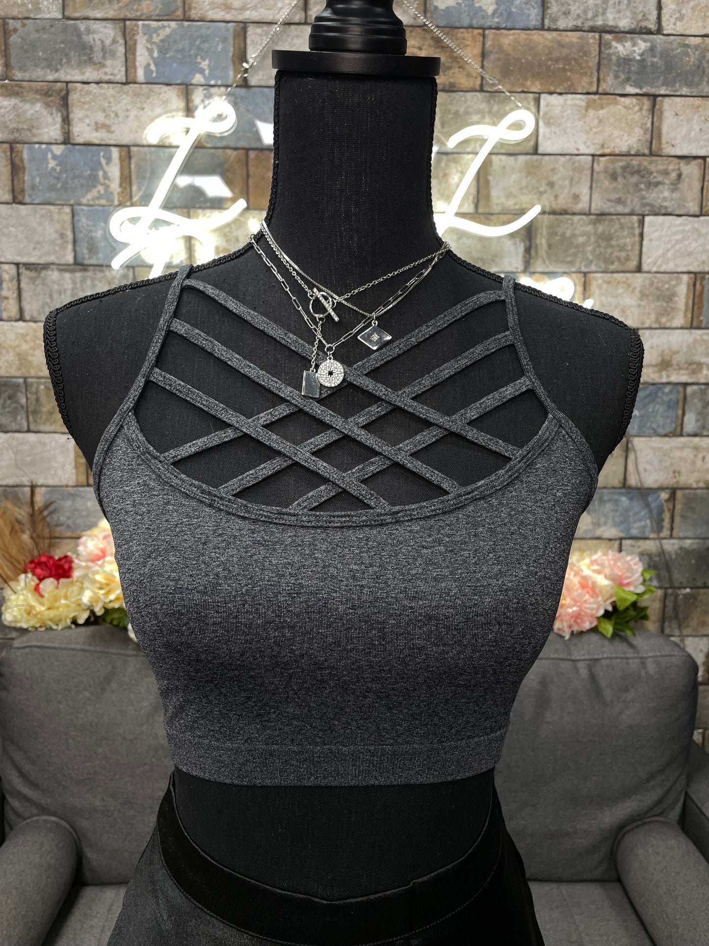 Gray crop top 