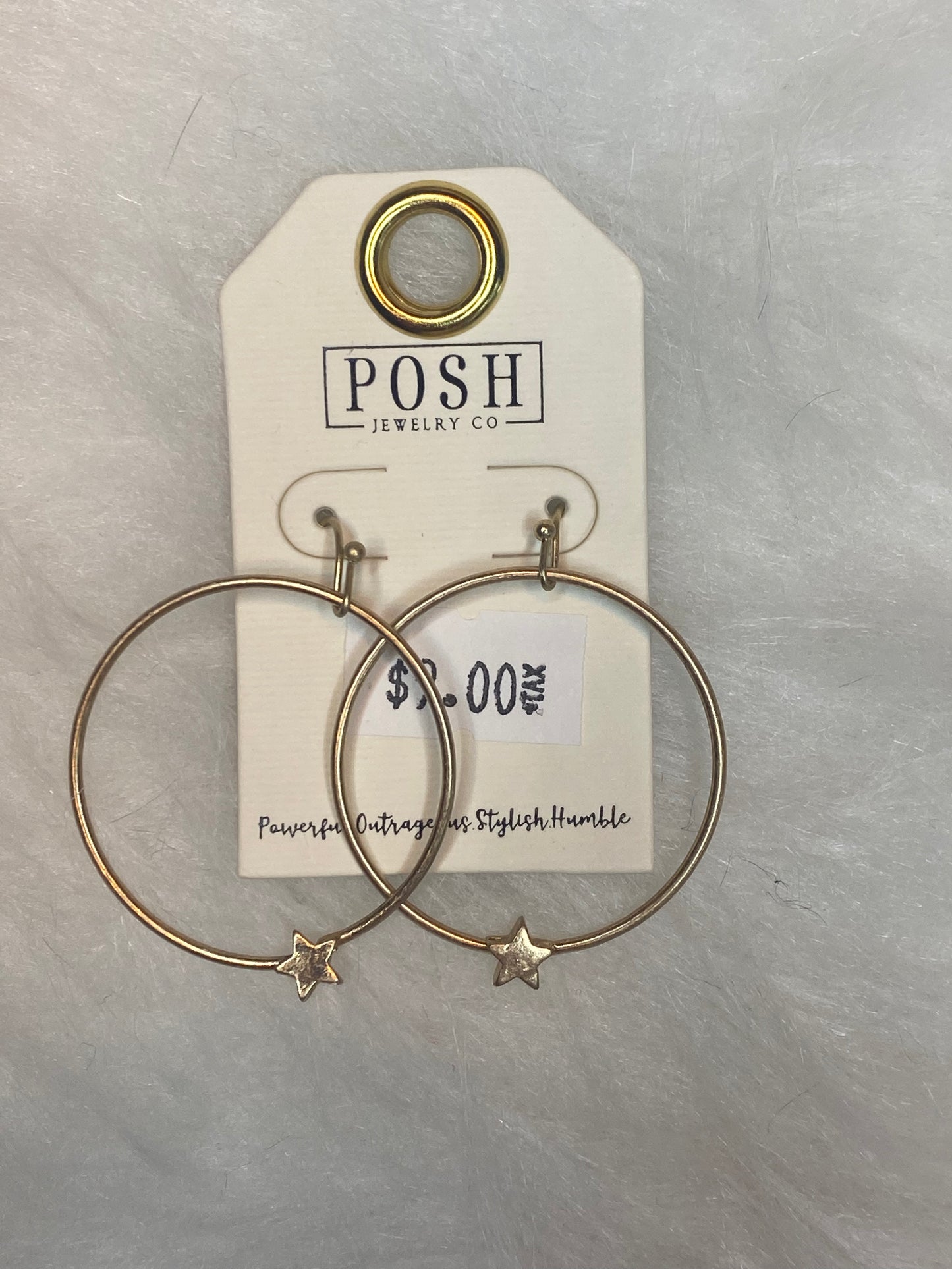 Gold star hoop earrings