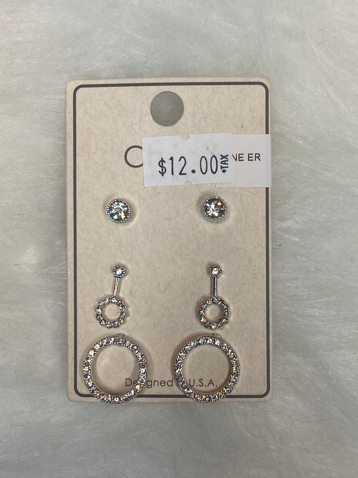 3 piece circle earrings