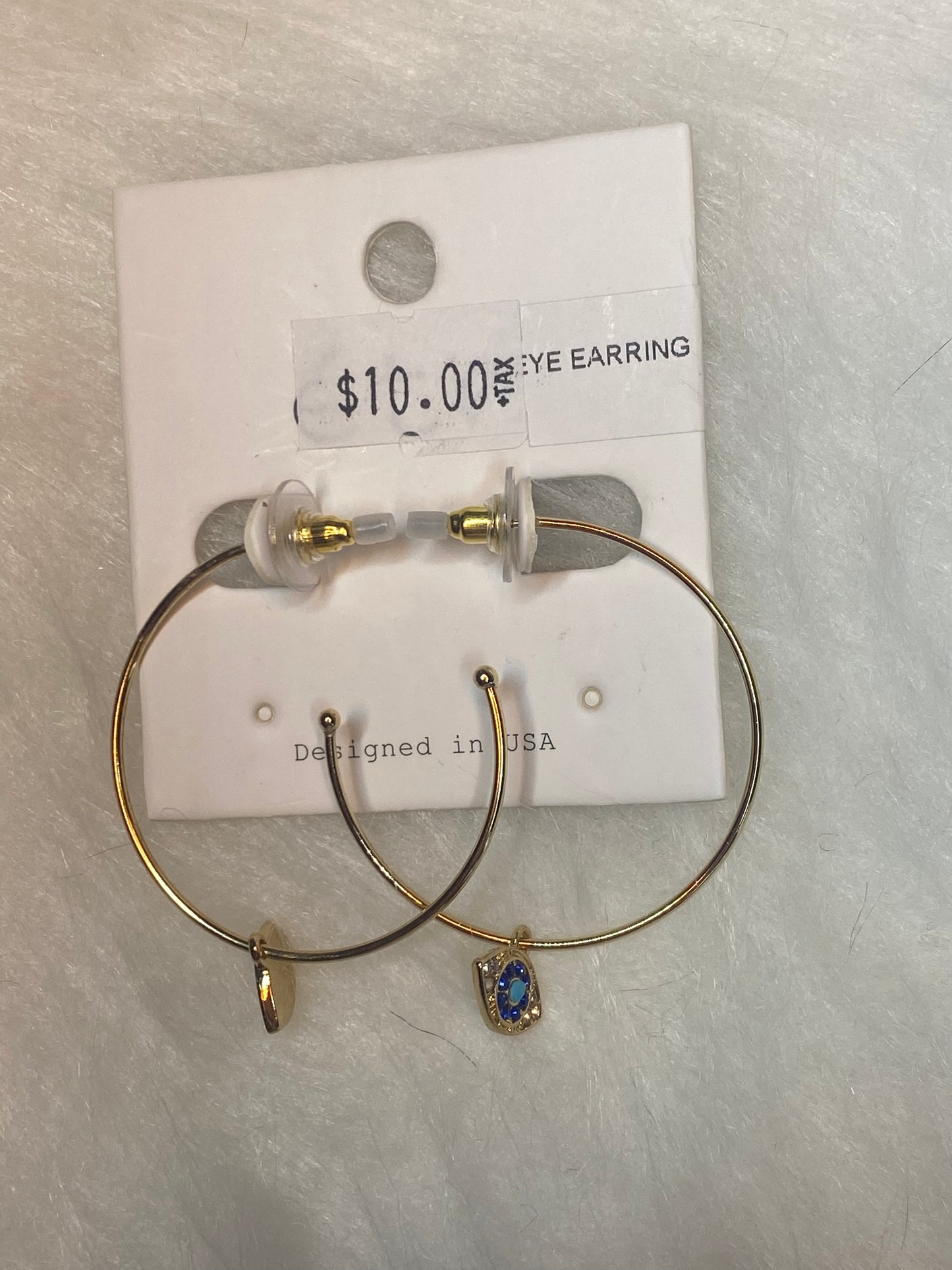 Evil eye gold earrings