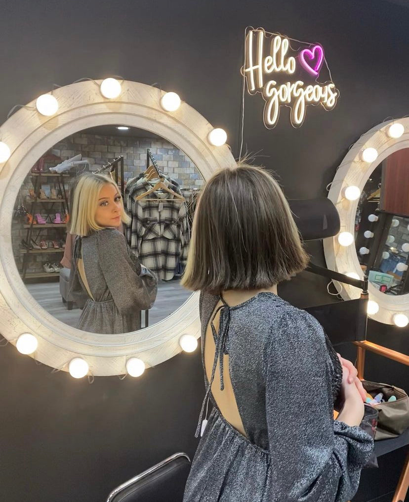 Gray long-sleeved dress