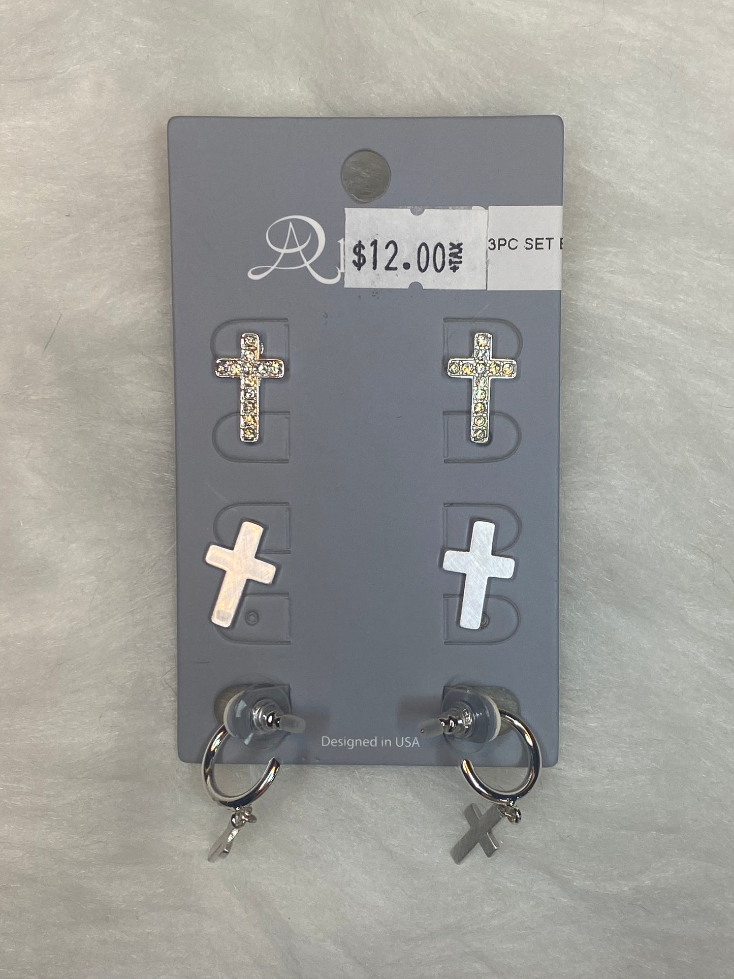 3 piece cross earrings
