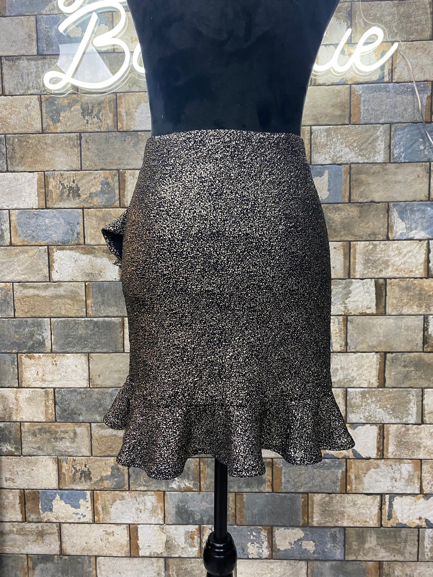 Black and white sparkly skirt