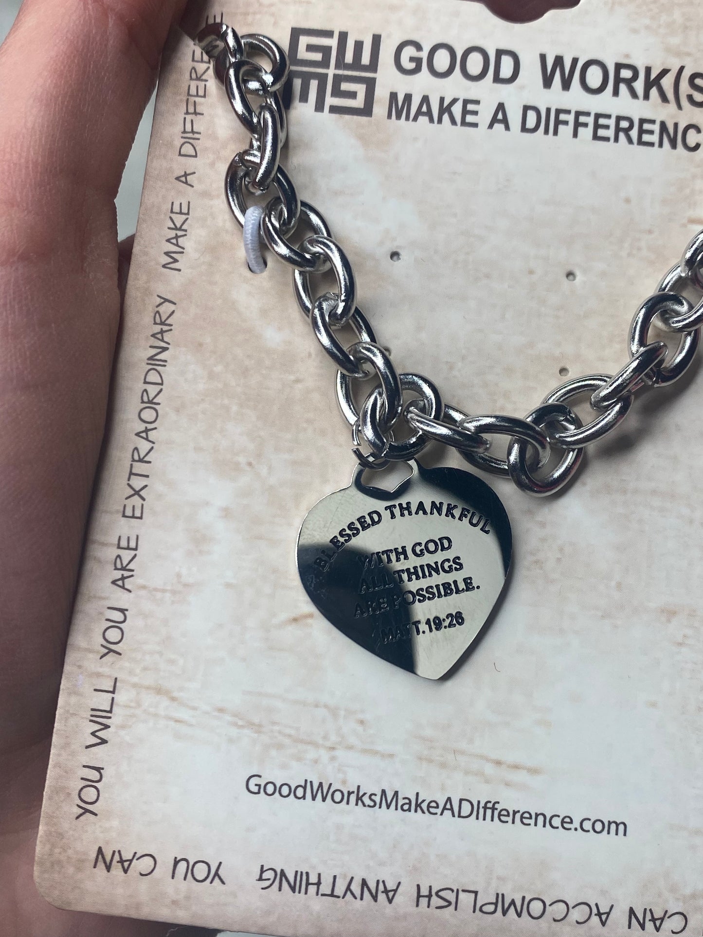 Stainless steel heart chain necklace