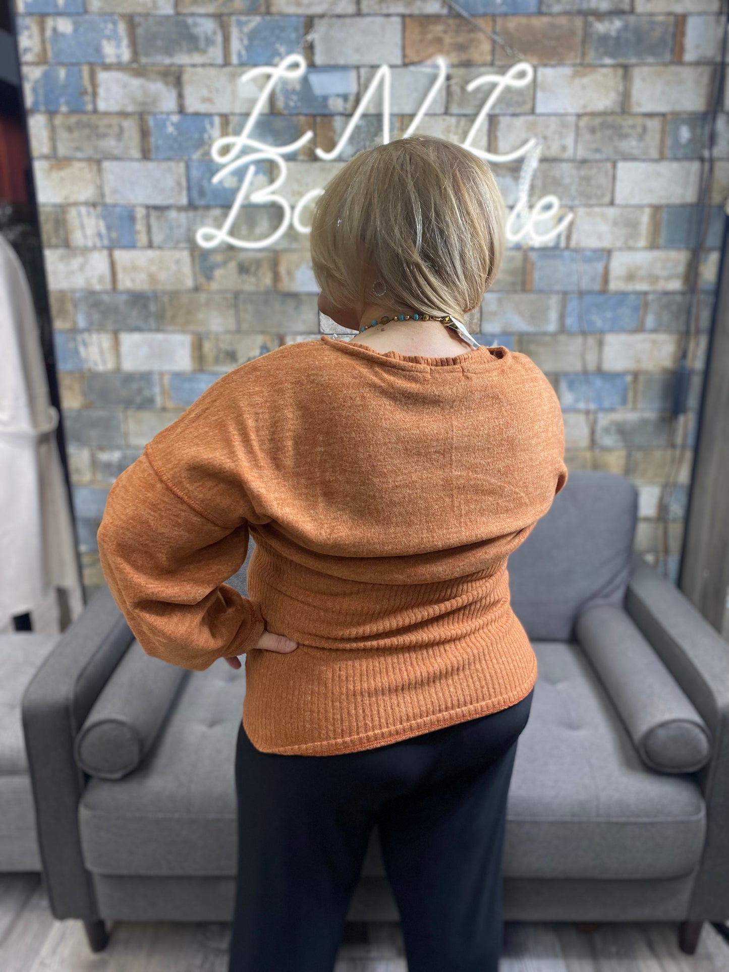 Plus size long sleeve top