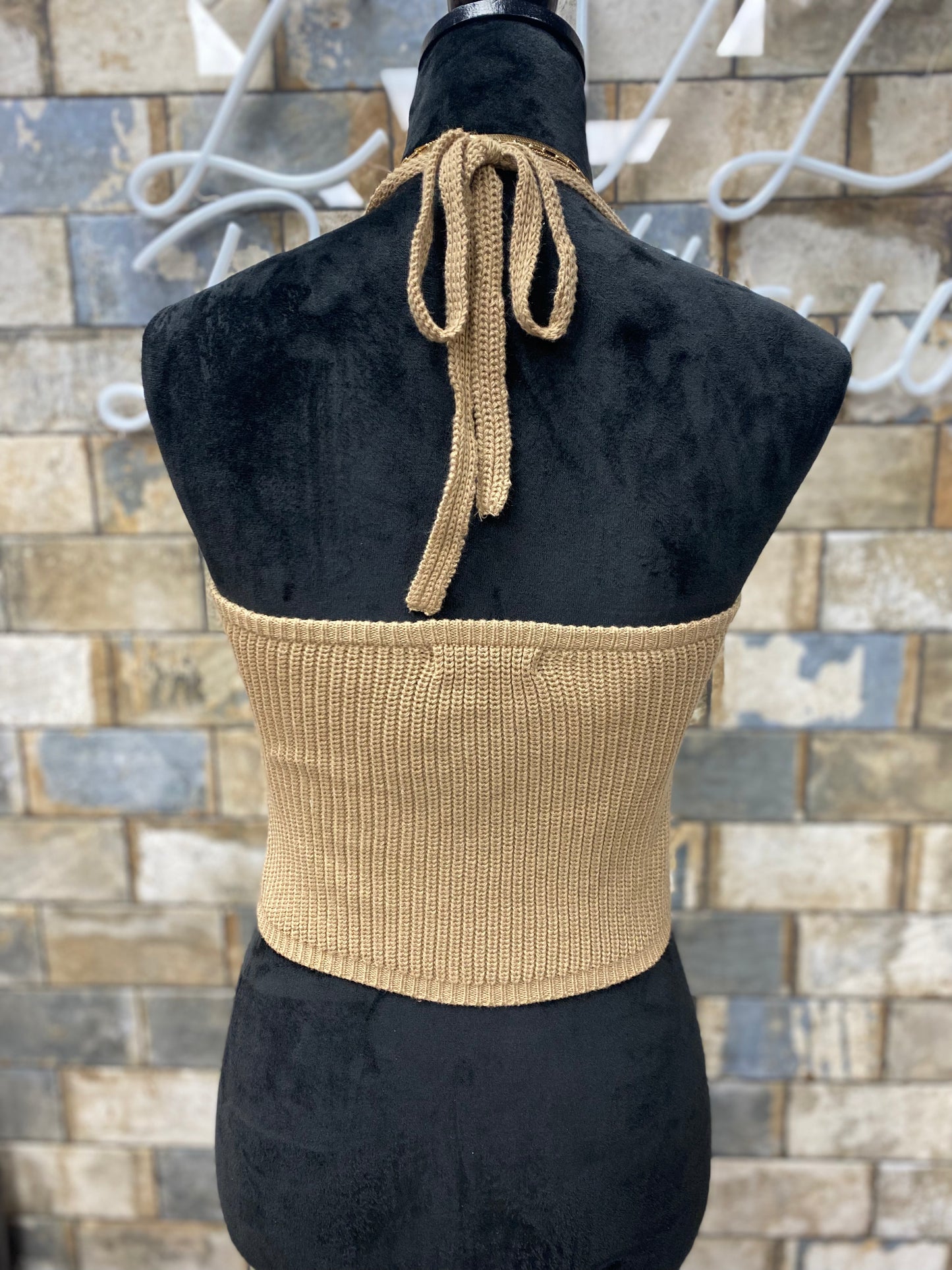 Halter Tank Top Brown