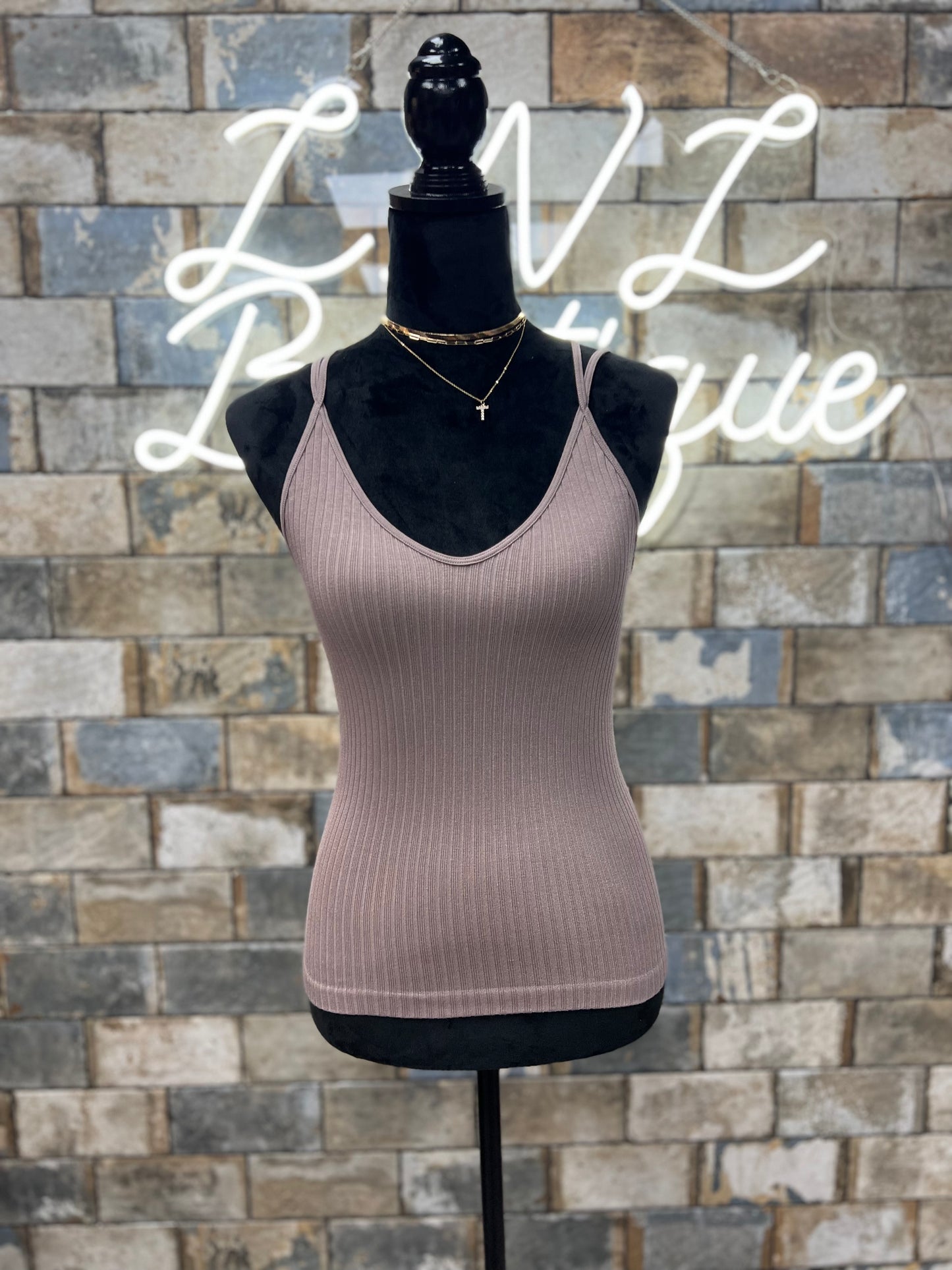 Light purple back crossover tank top